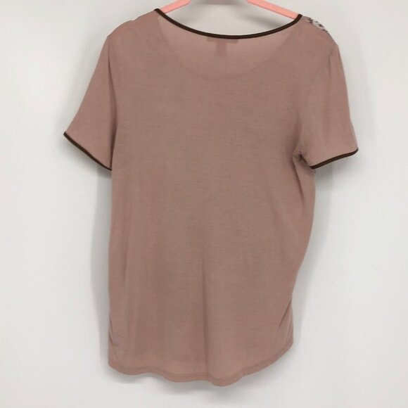 Joe Fresh pale  pink brown snakeskin print pocket t-shirt - Picture 8 of 14